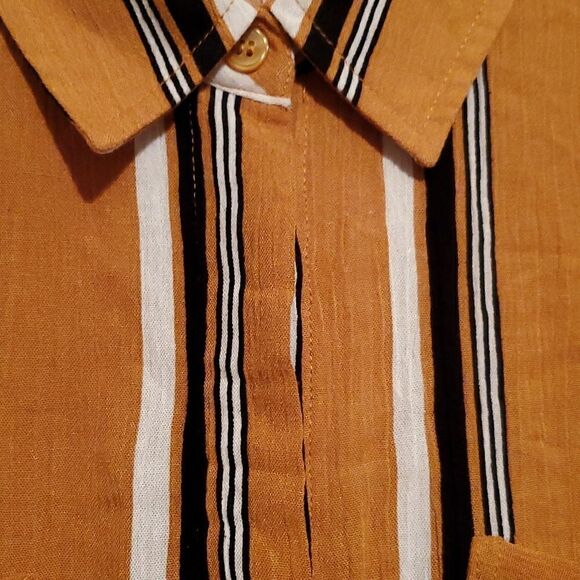 NWT Hippie Rose Women's Yellow Stripe Front Tie Top Size XS - Picture 8 of 13